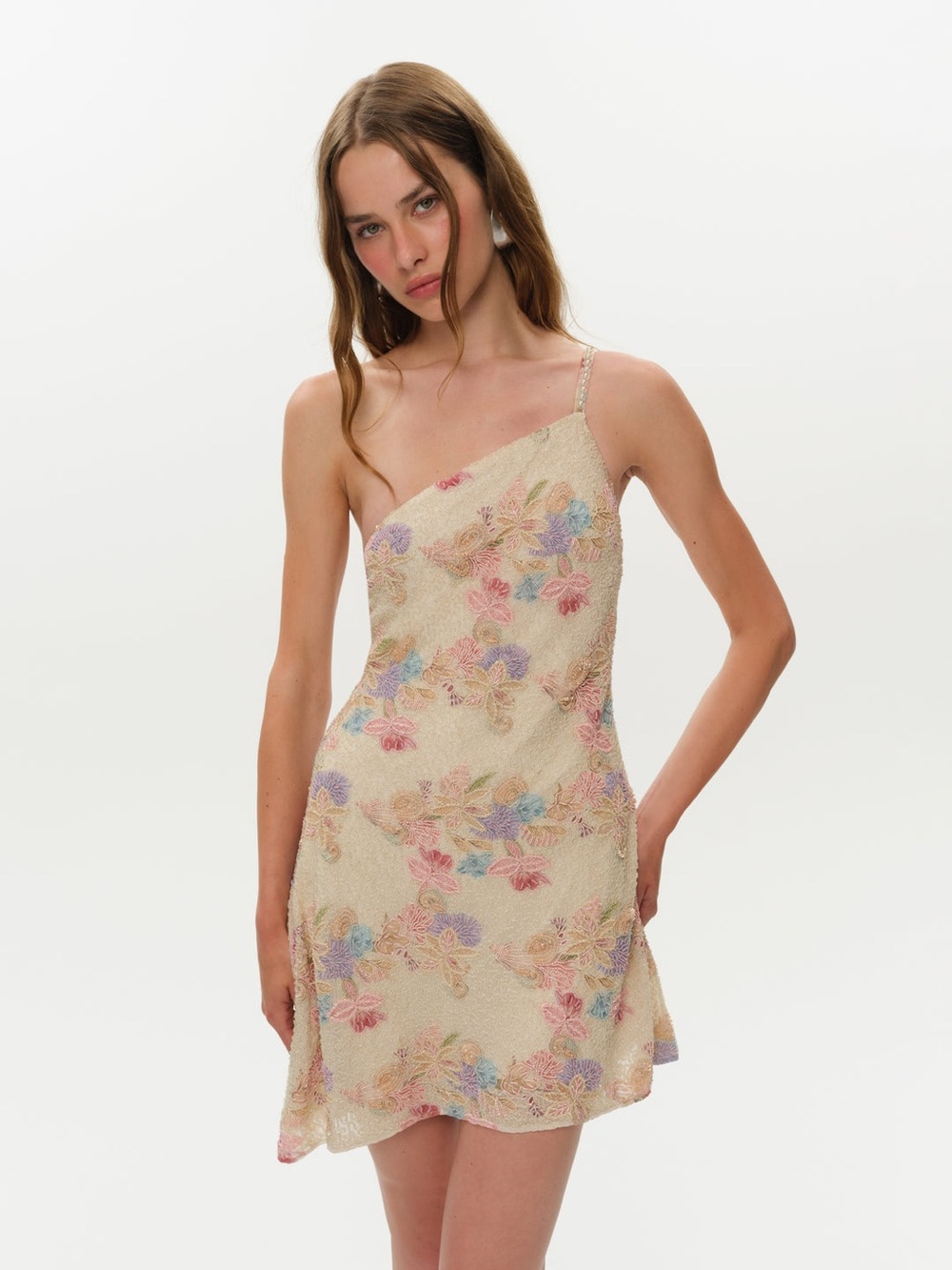 For Love & Lemons Lulu Shell Beaded Mini Dress Size 6 NWT